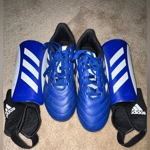 Soccer cleats and shin guards